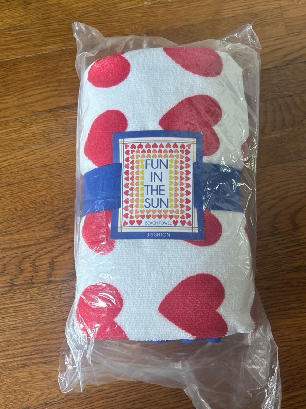Brighton "Fun in the Sun" Heart Beach Towel - White & Red